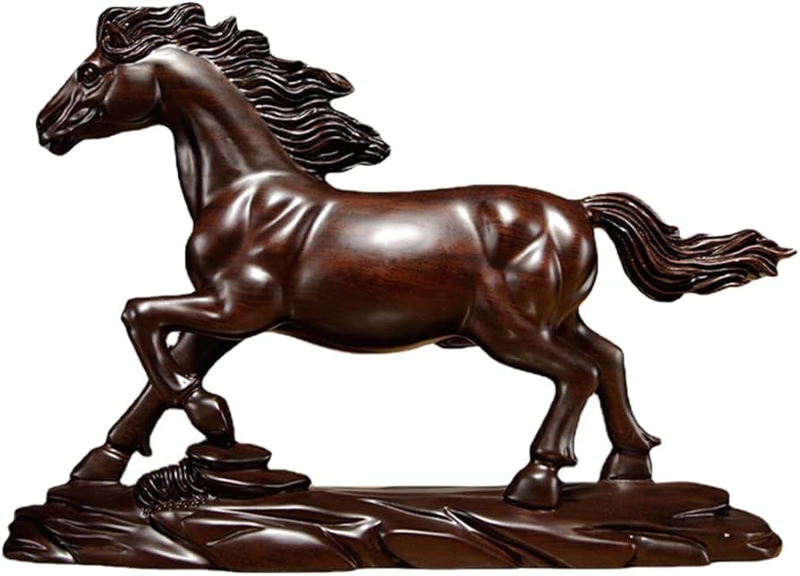 中国古玩木製 馬の彫刻 Amazon.co.jp: LOGOFUN 木製馬の置物 木製 干支 馬像 中国の馬の